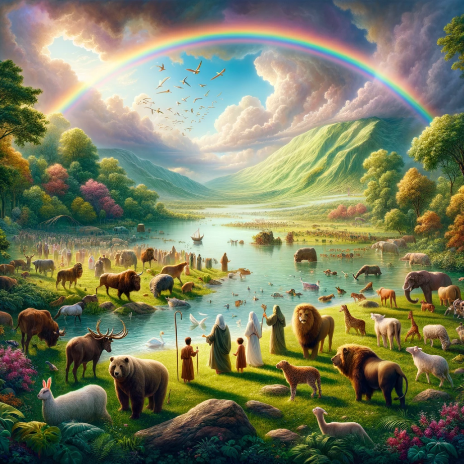 Noah's Covenant – Genesis 9 – Draw Bible Stories Project – blazing trees
